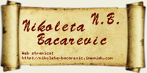 Nikoleta Bačarević vizit kartica